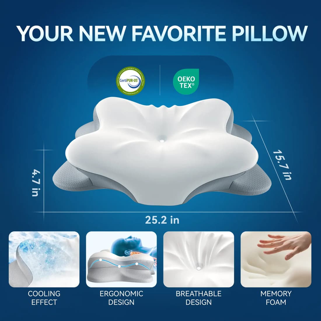 Cervical memory foam pillow Amazon visual project example