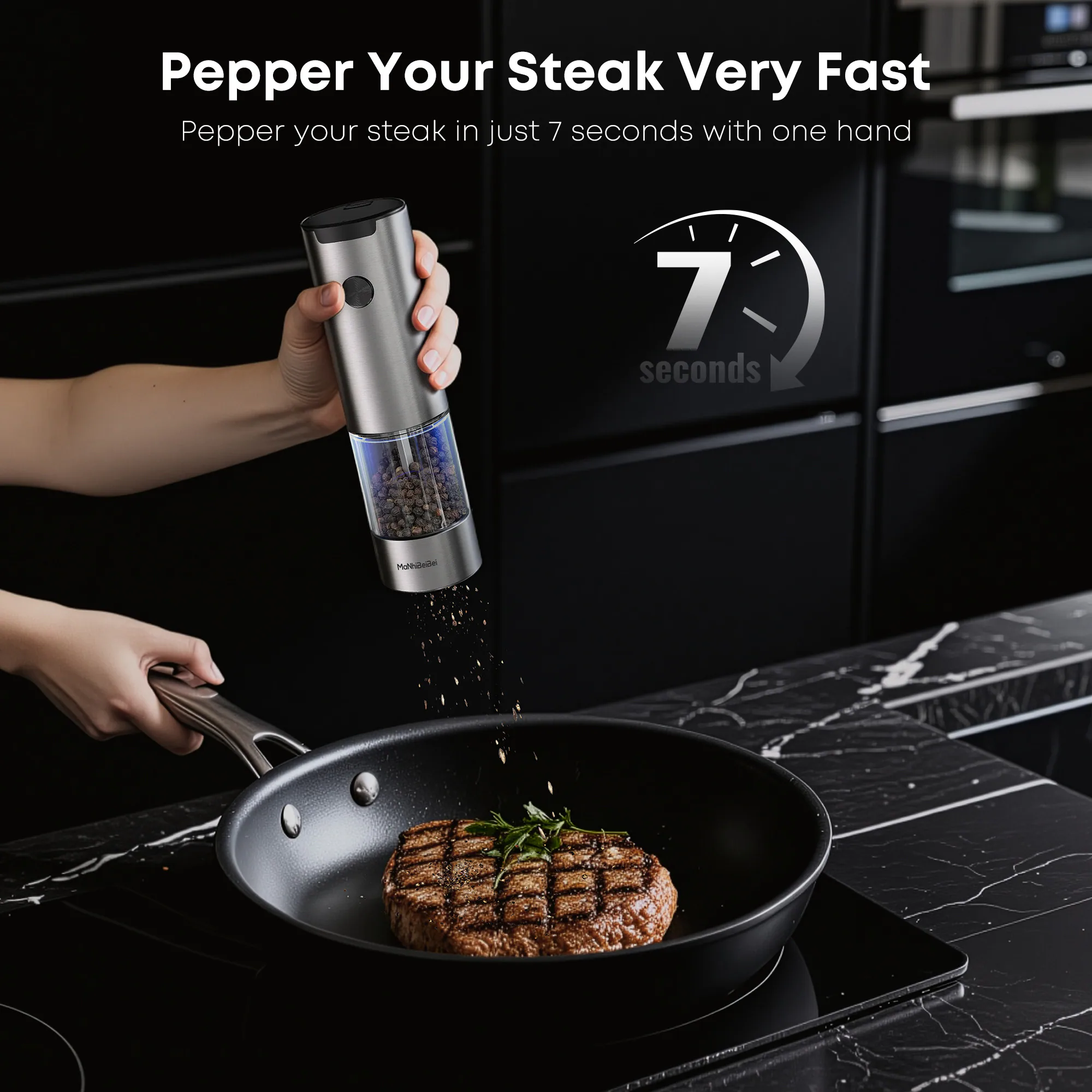 MaNhiBeiBei electric grinder one-handed seasoning context