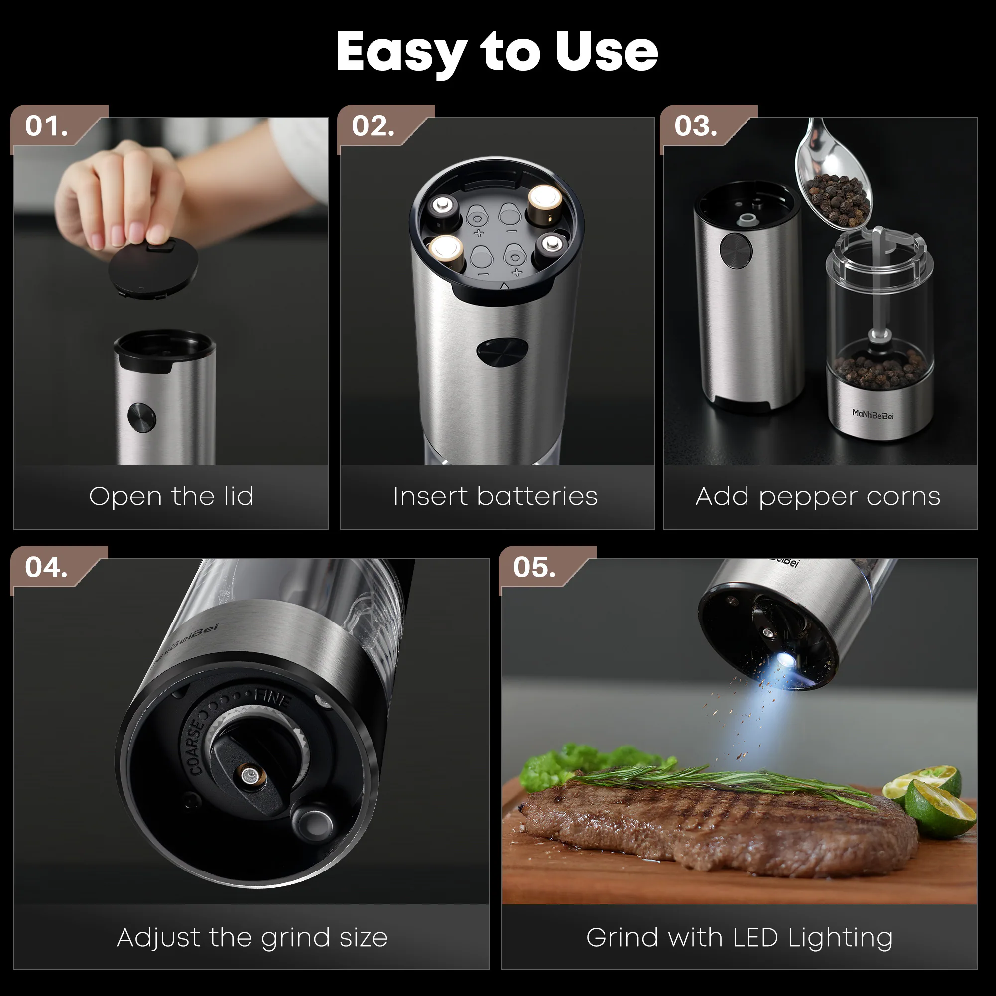 MaNhiBeiBei grinder set use sequence