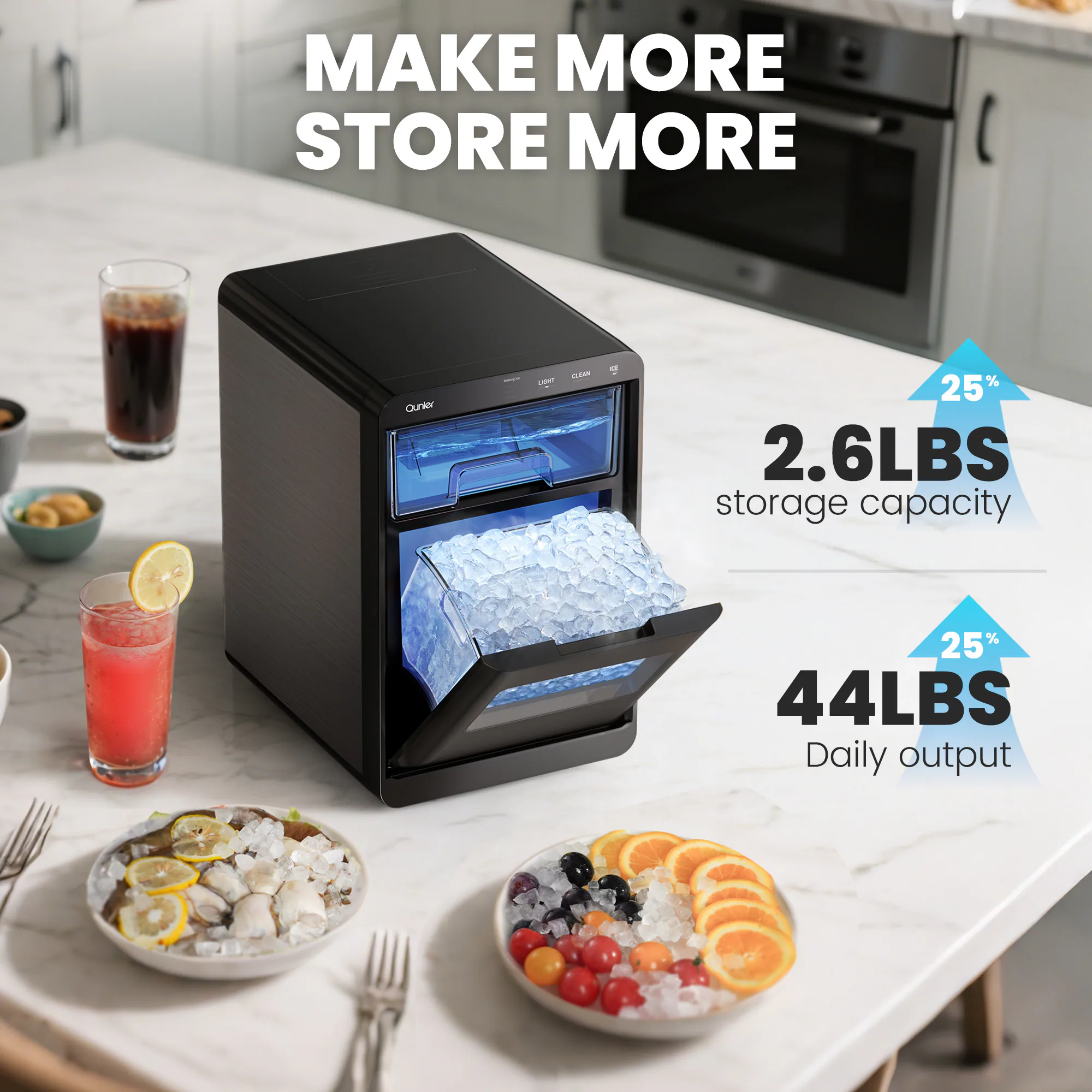 Qunler countertop ice maker kitchen use context