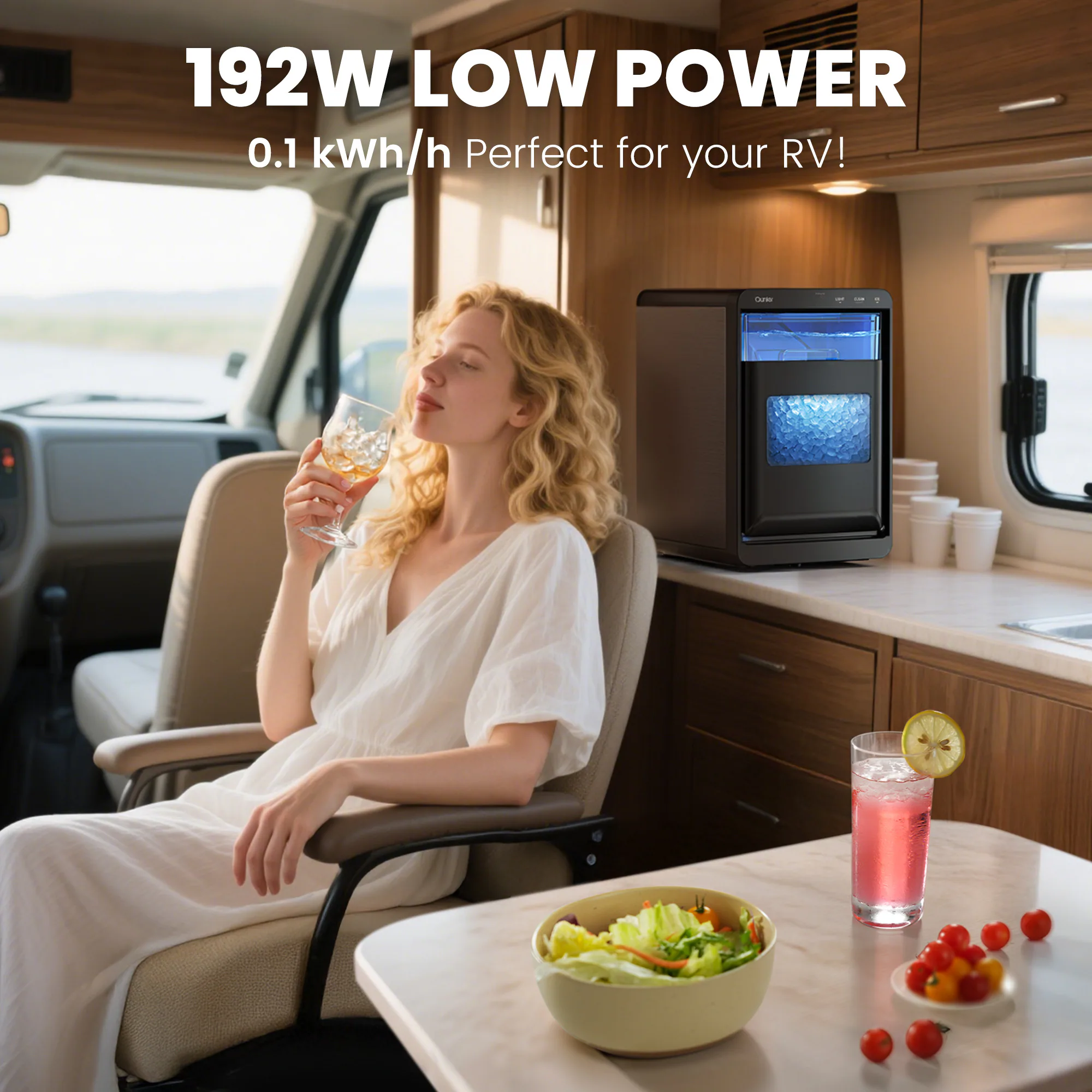 Qunler countertop ice maker RV use context
